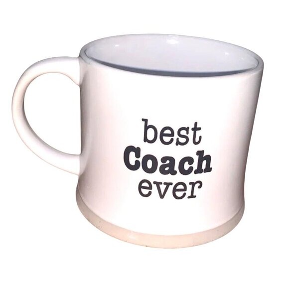 Best Coach Ever Ceramic Coffee Mug 11 Oz White Heart Inside - Picture 2 of 5